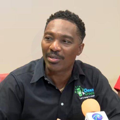 Minister of Environment and National Beautification Adrian Forde at the launch of the Parish Home Garden Competition. Photo Credit Caribbean Broadcasting Corporation